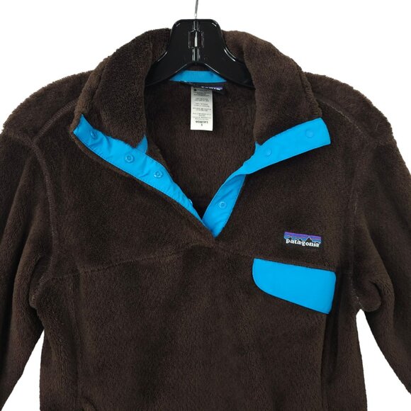 Patagonia Re-Tool Snap-T Fleece Pullover Womens Sz S Polartec Dark Walnut Brown - Picture 10 of 16